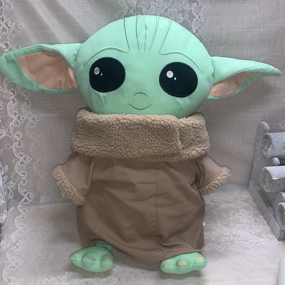 21"x 10" Star Wars The child baby Yoda plush cuddle pillow with hands & feet - Picture 2 of 12